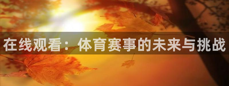 在线观看：体育赛事的未来与挑战